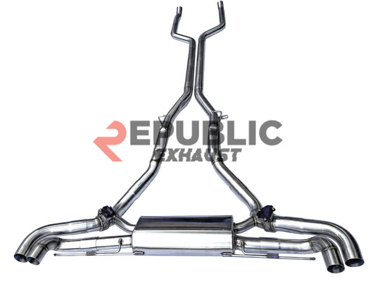 BMW X7 M60i ALPINA XB7 LCI G07 2023-ON (4.4T) with Aftermarket Parts - Catback Exhaust Quad Exit Tips Titanium / Stainless Steel from Republic Exhaust