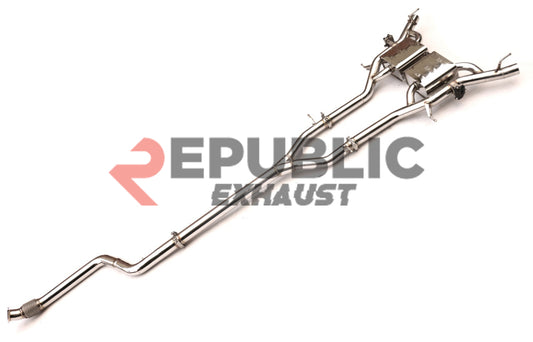 Cadillac CT5 Base 2020-ON with Aftermarket Parts - Catback Exhaust Dual Exit Tips Titanium / Stainless Steel from Republic Exhaust