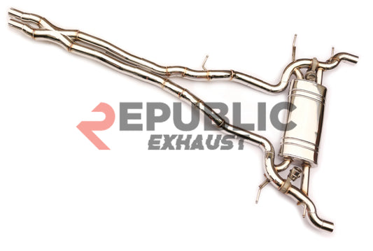 Jaguar F-Type Base 2014 2015 2016 2017 2018 2019 2020 2021 2022 2023 2024 (3.0T) with Aftermarket Parts - Catback Exhaust Quad & Dual Exit Tips Titanium / Stainless Steel from Republic Exhaust