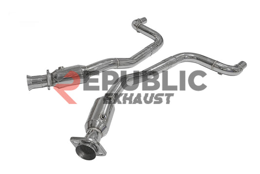 Jaguar XE 2017 2018 2019 2020 (3.0T) with Aftermarket Parts - 100 & 200 & 300 CELL & Test Pipe/No Cat Downpipe Stainless Steel from Republic Exhaust