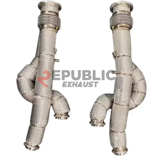 Lamborghini Aventador LP740 2012 2013 2014 2015 2016 2017 2018 2019 2020 2021 2022 2023 with Aftermarket Parts - 100 & 200 & 300 CELL & Test Pipe/No Cat Downpipe Stainless Steel from Republic Exhaust