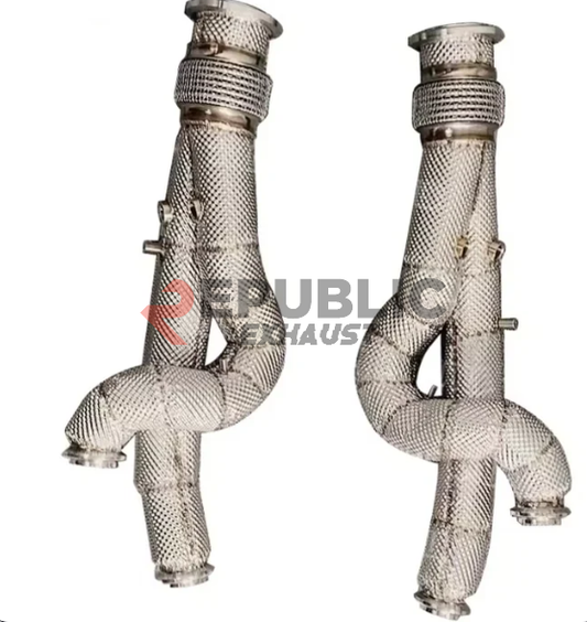 Lamborghini Aventador LP740 2012 2013 2014 2015 2016 2017 2018 2019 2020 2021 2022 2023 with Aftermarket Parts - 100 & 200 & 300 CELL & Test Pipe/No Cat Downpipe Stainless Steel from Republic Exhaust