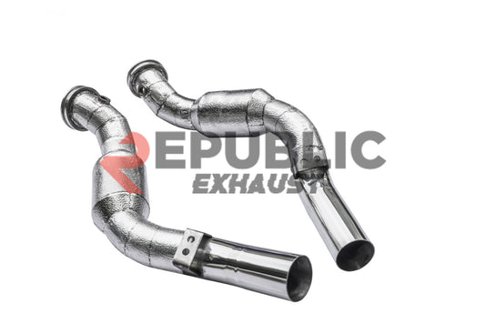 Maserati Ghibli 2014-ON (3.0T RWD/AWD) with Aftermarket Parts - 100 & 200 & 300 CELL & Test Pipe/No Cat Downpipe Stainless Steel from Republic Exhaust