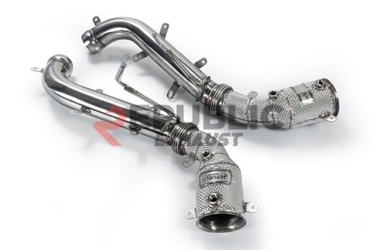 McLaren 650S 2012 2013 2014 2015 2016 (3.8T) with Aftermarket Parts - 100 & 200 & 300 CELL & Test Pipe/No Cat Downpipe Stainless Steel from Republic Exhaust