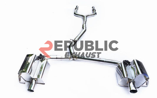 Mercedes Benz C-Class C43 AMG W205 2015 2016 2017 2018 2019 2020 2021 2022 (3.0T) with Aftermarket Parts - Catback Exhaust Dual Tips Exit Titanium / Stainless Steel from Republic Exhaust