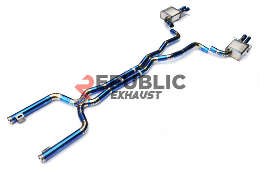 Mercedes Benz C-Class C63 W205 2015 2016 2017 2018 2019 2020 2021 (4.0T) with Aftermarket Parts - Catback Exhaust Quad & Dual Exit Tips Titanium / Stainless Steel from Republic Exhaust