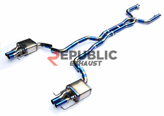Mercedes Benz C-Class C63 W205 2015 2016 2017 2018 2019 2020 2021 (4.0T) with Aftermarket Parts - Catback Exhaust Quad & Dual Exit Tips Titanium / Stainless Steel from Republic Exhaust