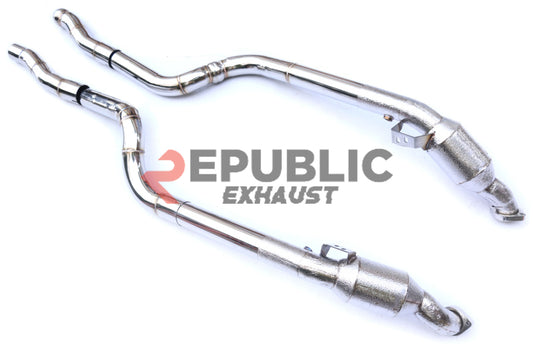 Mercedes Benz W204 Facelift C63 2012 2013 2014 with Aftermarket Parts - 100 & 200 & 300 CELL & Straight Pipe Headers & Frontpipe Stainless Steel from Republic Exhaust