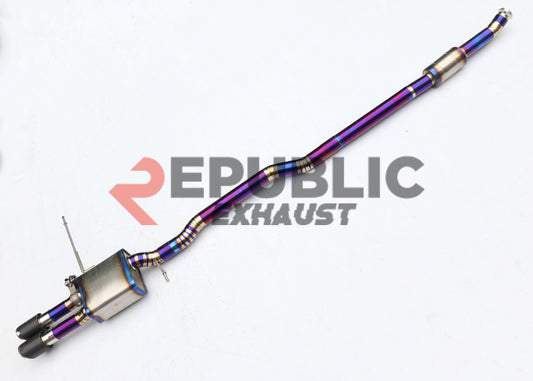 Mini Cooper JCW (John Cooper Works) S F56 Pre-LCI 2014 2015 2016 2017 2018 (2.0T) with Aftermarket Parts - Catback Exhaust Center Exit Titanium / Stainless Steel from Republic Exhaust