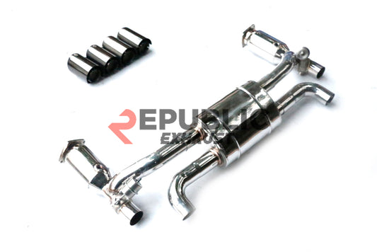 Porsche 991.1 Carrera Turbo/Turbo S 2012 2013 2014 2015 2016 & 991.2 Carrera Turbo/Turbo S 2017 2018 2019 (3.8T) with Aftermarket Parts - Axle-back Exhaust Quad Exit Tips Titanium / Stainless Steel from Republic Exhaust