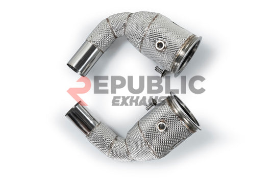 Republic Exhaust 100 & 200 & 300 CELL & Test Pipe/No Cat Downpipe for Porsche 992.1 Carerra Base/S/T/4/4S/Targa 4/Targa 4S/GTS 2020-ON Stainless Steel