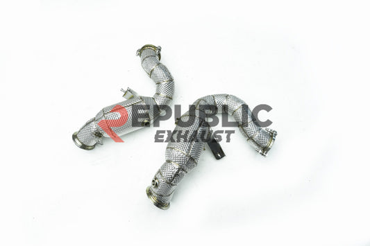 Porsche Macan 95B.2 S 2019 2020 2021 (3.0T) with Aftermarket Parts - 100 & 200 & 300 CELL & Test Pipe/No Cat Downpipe Stainless Steel from Republic Exhaust