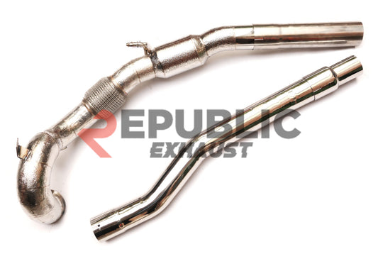 Volkswagen Golf R MK7 MK7.5 2015 2016 2017 2018 2019 2020 2021 with Aftermarket Parts - 100 & 200 & 300 CELL & Test Pipe/No Cat Downpipe Stainless Steel from Republic Exhaust