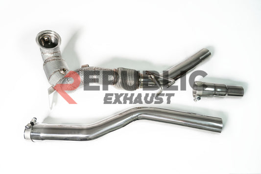Volkswagen Golf R MK8 2022-ON (with OPF) with Aftermarket Parts - 100 & 200 & 300 CELL & Test Pipe/No Cat Downpipe Stainless Steel from Republic Exhaust