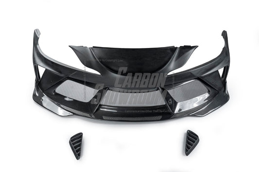 Toyota Supra MK5 A90 A91 3.0 2.0 2020 2021 2022 2023 2024 with Aftermarket Parts - "Alerion" Narrow Body Front Bumper & Lip Carbon Fiber / FRP from Robot Craftsman