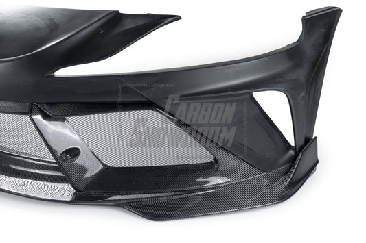 Toyota Supra MK5 A90 A91 3.0 2.0 2020 2021 2022 2023 2024 with Aftermarket Parts - "Alerion" Narrow Body Front Bumper & Lip Carbon Fiber / FRP from Robot Craftsman