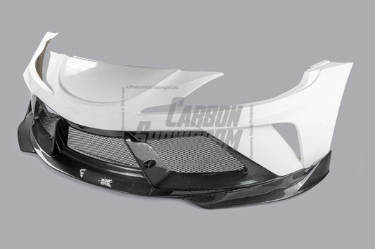 Toyota Supra MK5 A90 A91 3.0 2.0 2020 2021 2022 2023 2024 with Aftermarket Parts - Alerion Widebody Front Bumper & Lip Carbon Fiber / FRP from Robot Craftsman