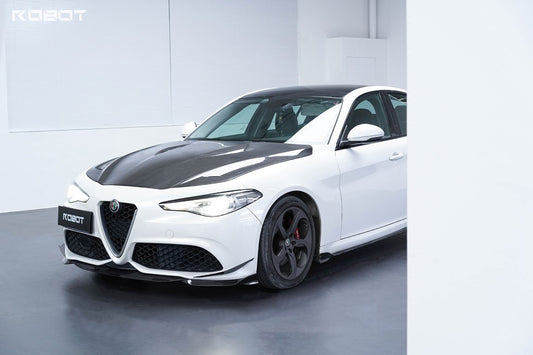 Alfa Romeo Giulia Sport Veloce Ti Sprint RWD AWD Lusso Base 2017 2018 2019 2020 2021 2022 2023 2024 with Aftermarket Parts - "HIDROGAI" Hood Bonnet Carbon Fiber / FRP from Robot Craftsman