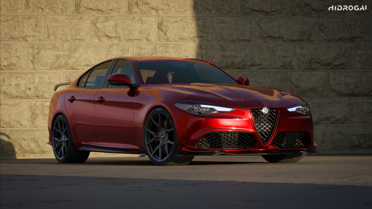 Alfa Romeo Giulia Sport Veloce Ti Sprint RWD AWD Lusso Base 2017 2018 2019 2020 2021 2022 2023 2024 with Aftermarket Parts - "HIDROGAI" Side Skirts Carbon Fiber / FRP from Robot Craftsman