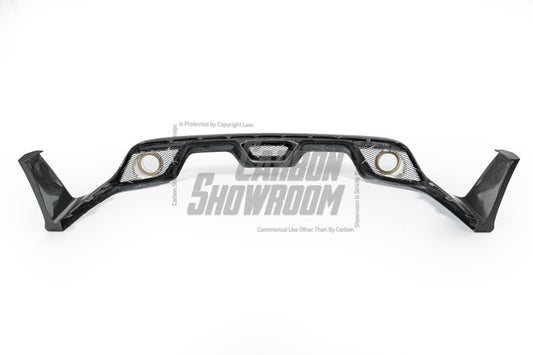 Ford Mustang Ecoboost V6 GT March1 Bullitt S550.1 S550.2 2015-2023 (note: dual exhaust tips) with Aftermarket Parts - CAVALIER Rear Diffuser Carbon Fiber/FRP from Robot Craftsman