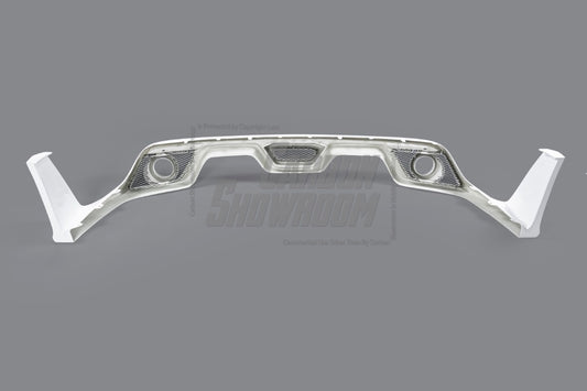 Ford Mustang Ecoboost V6 GT March1 Bullitt S550.1 S550.2 2015-2023 (note: dual exhaust tips) with Aftermarket Parts - CAVALIER Rear Diffuser Carbon Fiber/FRP from Robot Craftsman