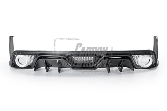 Ford Mustang Ecoboost V6 GT March1 Bullitt S550.1 S550.2 2015-2023 (note: dual exhaust tips) with Aftermarket Parts - CAVALIER Rear Diffuser Carbon Fiber/FRP from Robot Craftsman