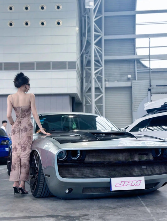 Challenger Demon Redeye Hellcat T/A Scat Pack 392 SRT R/T SXT SE 2008 2009 2010 2011 2012 2013 2014 2015 2016 2017 2018 2019 2020 2021 2022 2023 with Aftermarket Parts - "CHOPPER" Front Bumper Carbon Fiber / FRP from Robot Craftsman