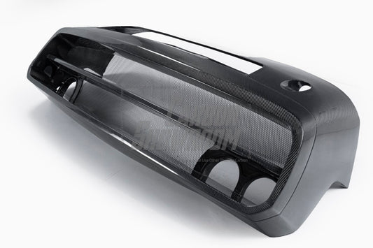 Dodge Challenger Demon Redeye Hellcat T/A Scat Pack 392 SRT R/T SXT SE 2008 2009 2010 2011 2012 2013 2014 2015 2016 2017 2018 2019 2020 2021 2022 2023 with Aftermarket Parts - "CHOPPER" Front Bumper Carbon Fiber / FRP from Robot Craftsman