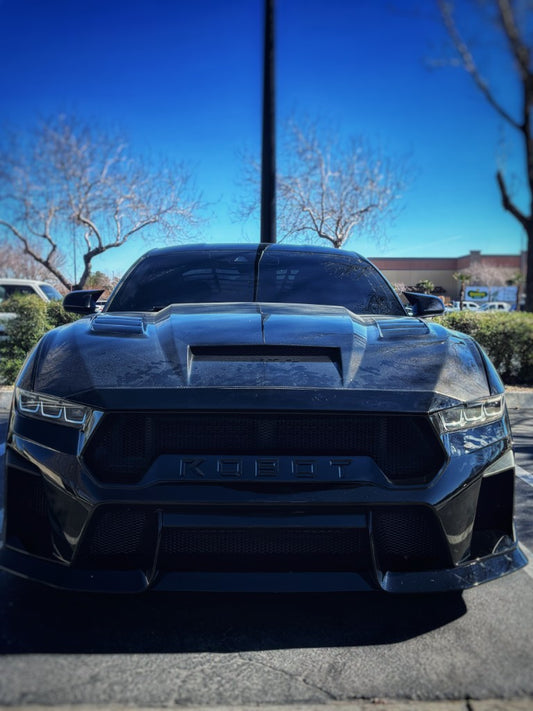 Ford Mustang S650 2.3 Ecoboost 5.0 GT Dark Horse 2024-ON with Aftermarket Parts - DARKSTAR Front Bumper & Lip Carbon Fiber / FRP from Robot Craftsman