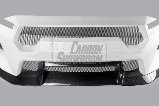Ford Mustang S650 2.3 Ecoboost 5.0 GT Dark Horse 2024-ON with Aftermarket Parts - DARKSTAR Front Bumper & Lip Carbon Fiber / FRP from Robot Craftsman