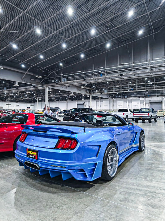 Upgrade Your Ford Mustang Ecoboost V6 GT March1 Bullitt S550.1 S550.2 2015 2016 2017 2018 2019 2020 2021 2022 2023 with Aftermarket Parts - DAWN & DUSK Rear Bumper & Diffuser & Exhaust Tip Trim Carbon Fiber / FRP from Robot Craftsman