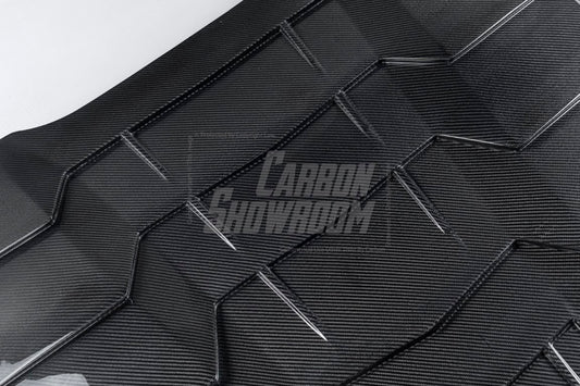Ford Mustang Ecoboost V6 GT March1 Bullitt S550.1 S550.2 2015 2016 2017 2018 2019 2020 2021 2022 2023 with Aftermarket Parts - "DAWN & DUSK" Rear Window Louvers Carbon Fiber / FRP from Robot Craftsman