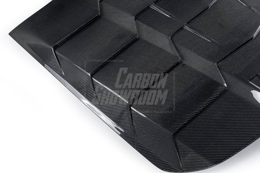 Ford Mustang Ecoboost V6 GT March1 Bullitt S550.1 S550.2 2015 2016 2017 2018 2019 2020 2021 2022 2023 with Aftermarket Parts - "DAWN & DUSK" Rear Window Louvers Carbon Fiber / FRP from Robot Craftsman