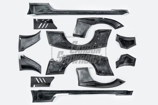 Upgrade Your Ford Mustang Ecoboost V6 GT S550.1 2015 2016 2017 & Mustang Ecoboost V6 GT March1 Bullitt S550.2 2018 2019 2020 2021 2022 2023 with Aftermarket Parts - " DAWN & DUSK " Widebody Fender Flares Wheel Arches & Side Skirts Carbon Fiber / FRP from Robot Craftsman