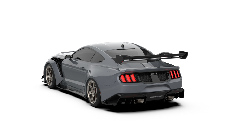 Ford Mustang Ecoboost V6 GT March1 Bullitt S550.1 S550.2 2015 2016 2017 2018 2019 2020 2021 2022 2023 (limits trunk functionality) with Aftermarket Parts - GTD Style Rear Spoiler Wing Carbon Fiber / FRP from Robot Craftsman