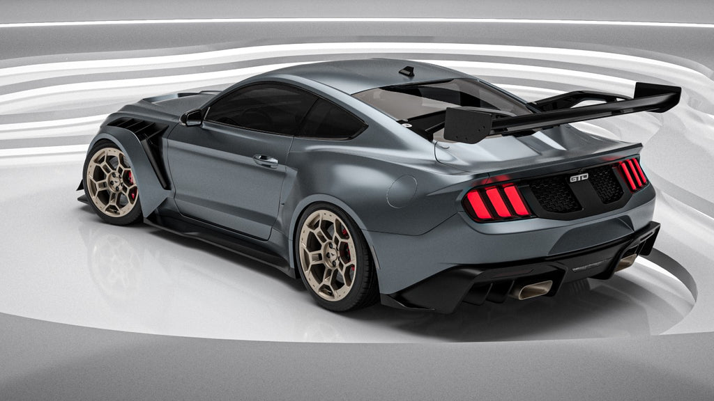 Ford Mustang Ecoboost V6 GT March1 Bullitt S550.1 S550.2 2015 2016 2017 2018 2019 2020 2021 2022 2023 (designed for ROBOT CRAFTSMAN S550 GTD Style widebody kit) with Aftermarket Parts - GTD Style Rear Trunk Lid Cover Carbon Fiber / FRP from Robot Craftsman