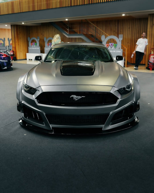 Ford Mustang Ecoboost V6 GT S550.1 2015 2016 2017 with Aftermarket Parts - STORM Hood Bonnet Carbon Fiber / FRP from Robot Craftsman