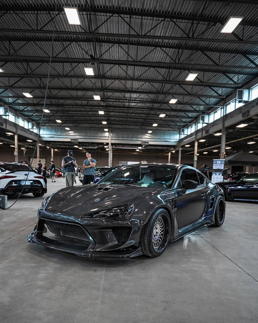 Toyota GT86 86 TRD GT SE Base ZN6 2017 2018 2019 2020 & Scion FR-S FRS ZN6 2013 2014 2015 2016 & BRZ TS Limited Premium ZN6 2013 2014 2015 2016 2017 2018 2019 2020 (compatible with ROBOT widebody kit) with Aftermarket Parts - Front Fenders Replacement & Rear Quarter Fender Flares & Side Skirts Carbon Fiber / FRP from Robot Craftsman