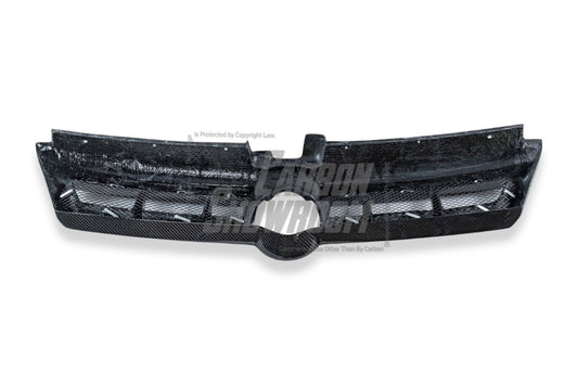 Volkswagen Golf R GTI Base MK7 MK7.5 2015 2016 2017 2018 2019 2020 2021 with Aftermarket Parts - Front Grill Replacement & ROBOT emblem cover Carbon Fiber / FRP from Robot Craftsman