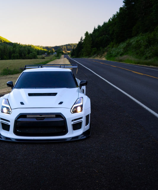 Nissan GTR Nismo Black Edition Track Edition Premium Base 2008 2009 2010 2011 2012 2013 2014 2015 2016 (for installation on 2017-2024 vehicles, 2008-2016 front bumper is recommended) with Aftermarket Parts - "Godzilla" Hood Bonnet Carbon Fiber / FRP from Robot Craftsman