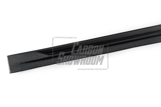 Tesla Model 3 Performance Long Range Standard Base 2017 2018 2019 2020 2021 2022 2023 with Aftermarket Parts - "Hacker" Narrow Body Side Skirts Carbon Fiber / FRP from Robot Craftsman