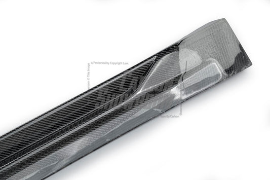 Tesla Model 3 Performance Long Range Standard Base 2017 2018 2019 2020 2021 2022 2023 with Aftermarket Parts - "Hacker" Narrow Body Side Skirts Carbon Fiber / FRP from Robot Craftsman