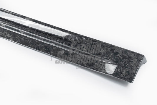 Tesla Model 3 Performance Long Range Standard Base 2017 2018 2019 2020 2021 2022 2023 with Aftermarket Parts - "Hacker" Narrow Body Side Skirts Carbon Fiber / FRP from Robot Craftsman