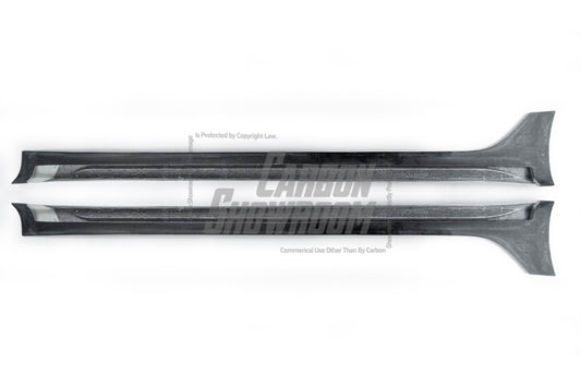Tesla Model 3 Performance Long Range Standard Base 2017 2018 2019 2020 2021 2022 2023 with Aftermarket Parts - "Hacker" Narrow Body Side Skirts Carbon Fiber / FRP from Robot Craftsman