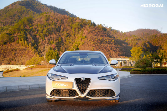 Alfa Romeo Giulia Quadrifoglio Sport Veloce Ti Sprint RWD AWD Lusso Base 2017-ON with Robot Craftsman's Aftermarket Parts - Standard Package "HIDROGAI" Carbon Fiber / FRP