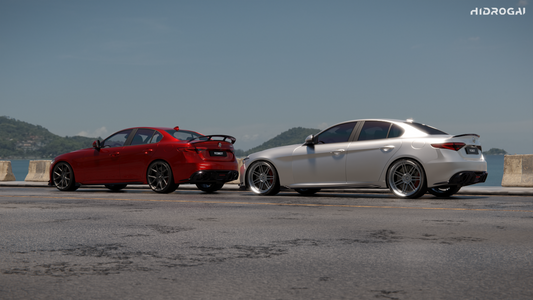 Alfa Romeo Giulia Quadrifoglio Sport Veloce Ti Sprint RWD AWD Lusso Base 2017-ON with Robot Craftsman's Aftermarket Parts - Standard Package "HIDROGAI" Carbon Fiber / FRP
