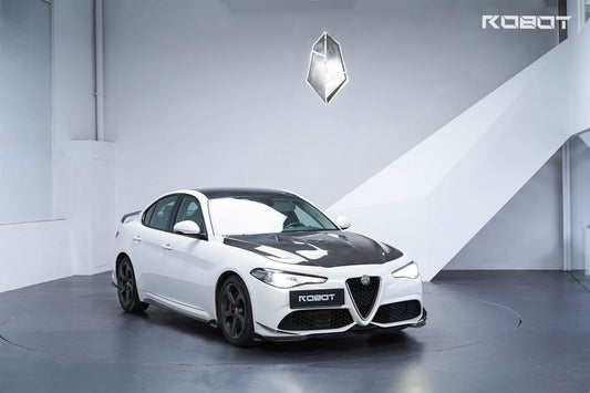 Alfa Romeo Giulia Quadrifoglio Sport Veloce Ti Sprint RWD AWD Lusso Base 2017-ON with Robot Craftsman's Aftermarket Parts - Standard Package "HIDROGAI" Carbon Fiber / FRP