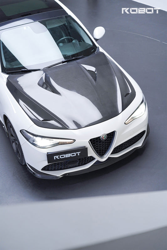 Alfa Romeo Giulia Quadrifoglio Sport Veloce Ti Sprint RWD AWD Lusso Base 2017-ON with Robot Craftsman's Aftermarket Parts - Standard Package "HIDROGAI" Carbon Fiber / FRP