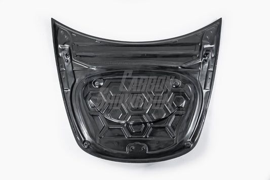 Tesla Model 3 Performance Long Range Standard Base 2017 2018 2019 2020 2021 2022 2023 with Aftermarket Parts - "Hacker" V2 Hood Bonnet Carbon Fiber / FRP from Robot Craftsman