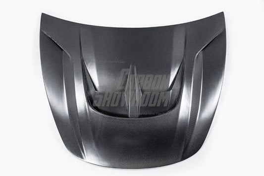 Tesla Model 3 Performance Long Range Standard Base 2017 2018 2019 2020 2021 2022 2023 with Aftermarket Parts - "Hacker" V2 Hood Bonnet Carbon Fiber / FRP from Robot Craftsman